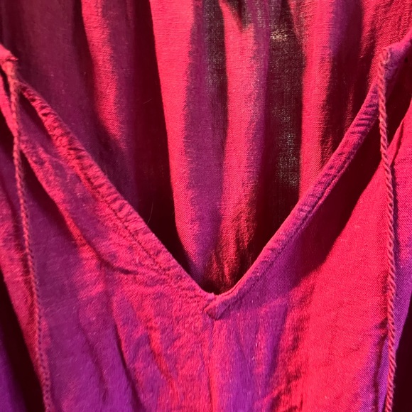 Old navy summer linen blend lined crochet shoulder dress size M - Picture 4 of 6